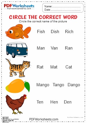 Printable English Word Learning PDF Worksheet