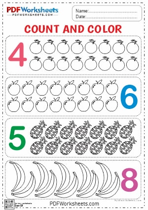 Printable Count and Color PDF Worksheet [Download]