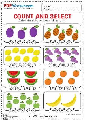 Counting Objects and Select Answer PDF Worksheet [Download]