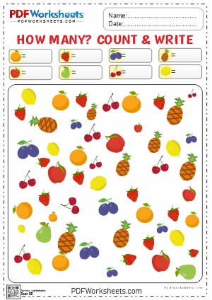 Printable How Many Count & Write PDF Worksheet [Download]