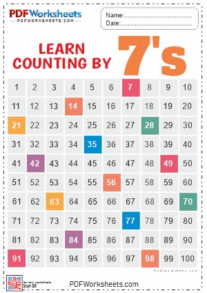 Learn Counting by Number 7 Printable Worksheets