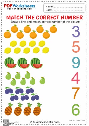 Learn Numbers by Match Correct PDF Worksheet [Download]