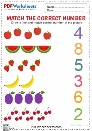 Count and Match the Number PDF Worksheet [Download]