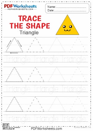 Printable Trace the Shape Triangle PDF Worksheet