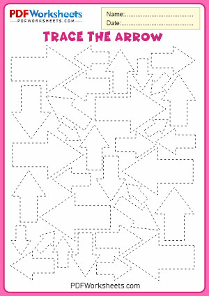 Printable Trace the Arrow Shape PDF Worksheet