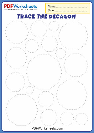 Trace the Decagon Shape PDF Worksheet 1 Trace the Decagon Shape PDF Worksheet