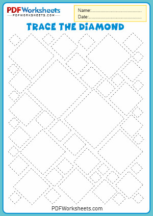 Trace the Diamond Shape PDF Worksheet 1 Trace the Diamond Shape PDF Worksheet