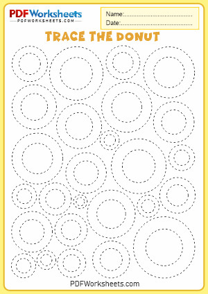 Printable Trace the Donut Shape PDF Worksheet