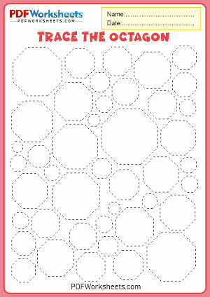 Printable Trace the Octagon Shape PDF Worksheet