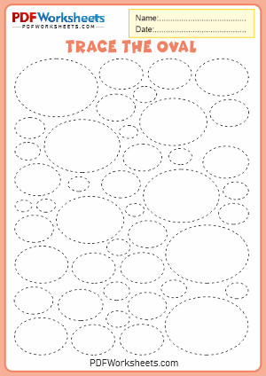 Printable Trace the Oval Shape PDF Worksheet