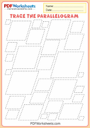 Trace the Parallelogram Shape PDF Worksheet