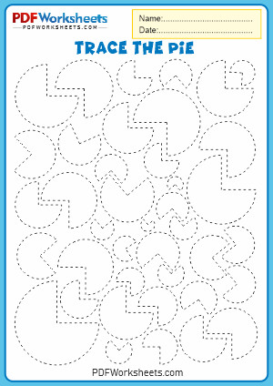 Printable Trace the Pie Shape PDF Worksheet