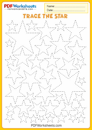Printable Trace the Star Shape PDF Worksheet