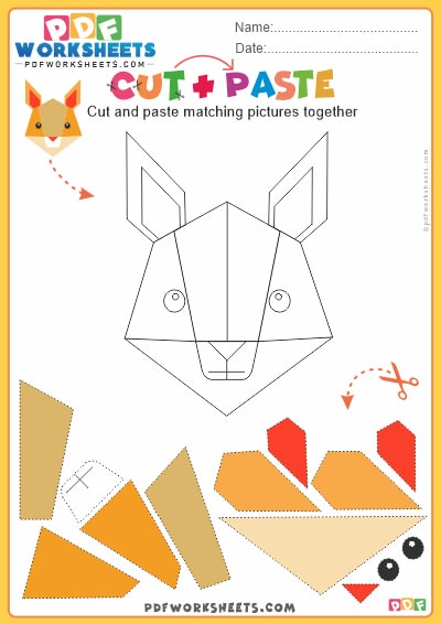 Cut Shapes and Make Rabbit PDF Worksheet
