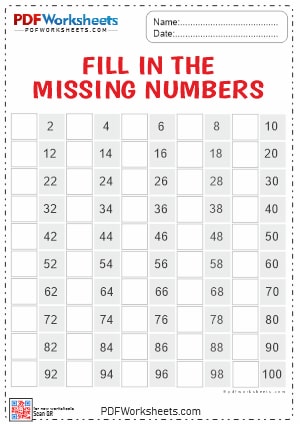 Fill in the Missing Odd Numbers PDF Worksheet