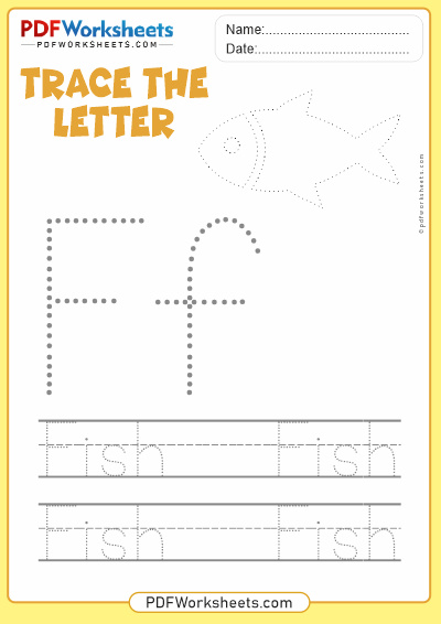 Letter F Tracing PDF Worksheet