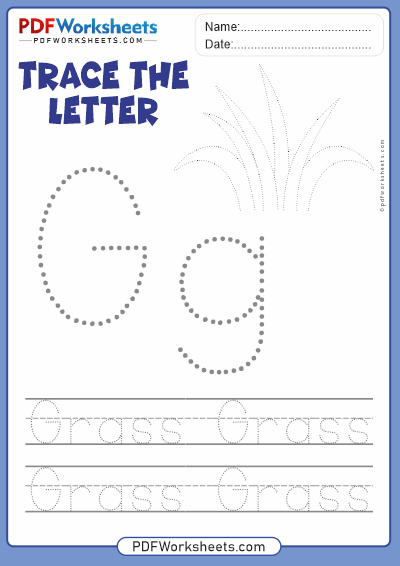 Letter G Tracing PDF Worksheet