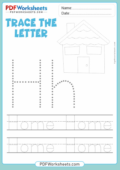 Letter H Tracing PDF Worksheet