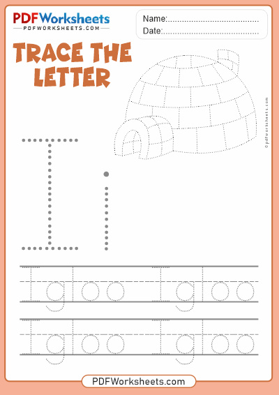 Letter I Tracing PDF Worksheet [Trace and Color Object]