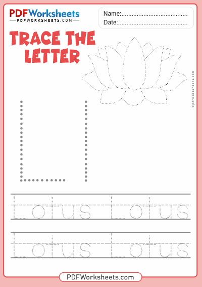 Letter L Tracing PDF Worksheet