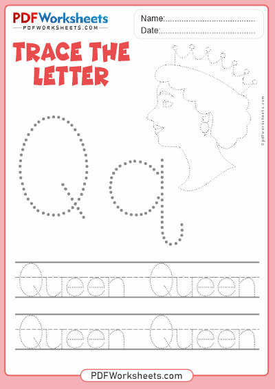 Letter Q Tracing PDF Worksheet