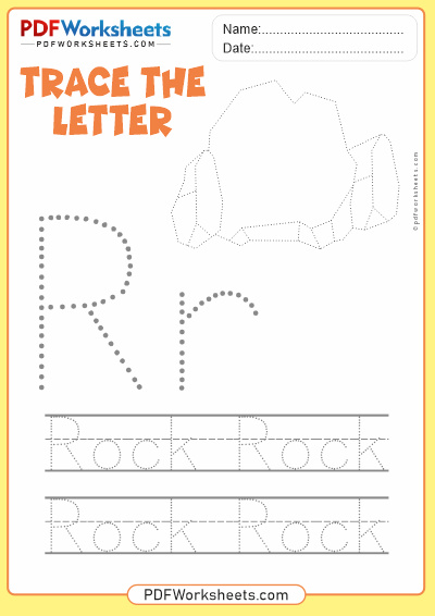 Letter R Tracing PDF Worksheet