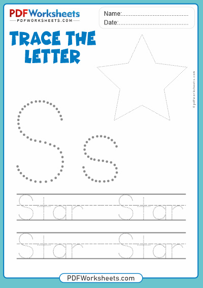 Letter S Tracing PDF Worksheet [Trace and Color Object]