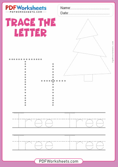 Letter T Tracing PDF Worksheet