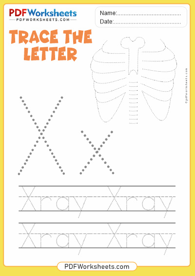 Letter X Tracing PDF Worksheet