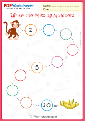 Write the Missing Numbers 1-10 PDF Worksheet