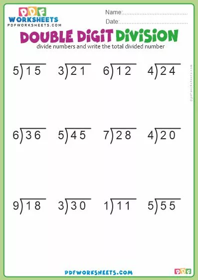 Double Digit Division PDF Worksheet-2