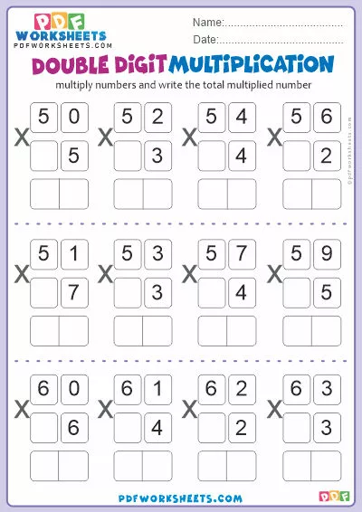 Double Digit Multiplication PDF Worksheet-4
