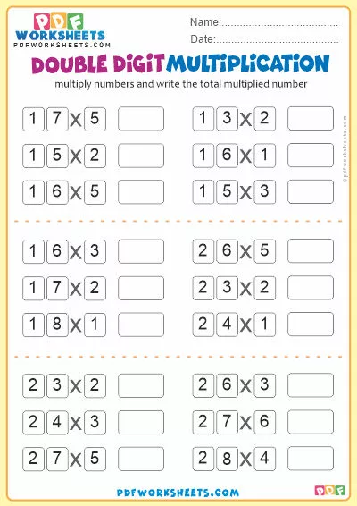 Double Digit Multiplication PDF Worksheet-5