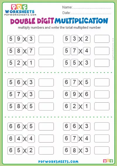 Double Digit Multiplication PDF Worksheet-7
