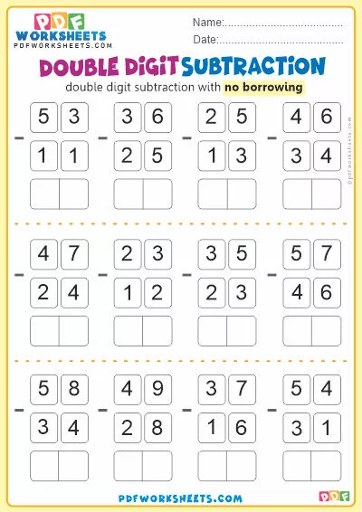 Double Digit Subtraction PDF Worksheet [No Borrowing]-8