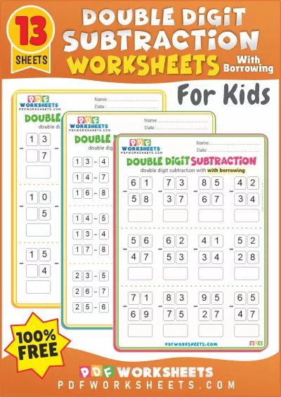 Double Digit Subtraction PDF Worksheets [With Borrowing]