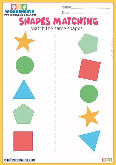 Printable Shapes Matching PDF Worksheets [DOWNLOAD]