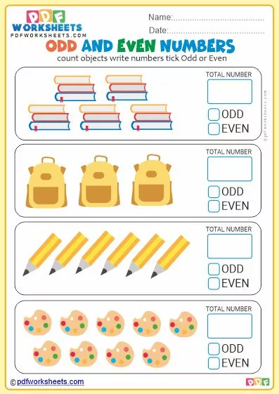 Odd and Even Numbers PDF Worksheet-1 - PDF Worksheets