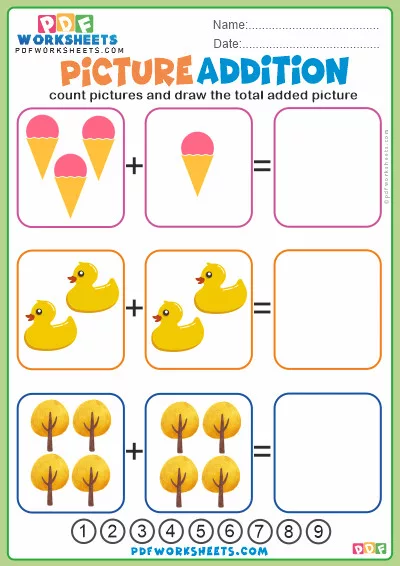 Picture Addition Worksheet - 1