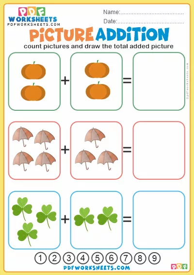Picture Addition Worksheet - 10