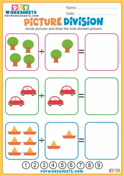 Picture Division PDF Worksheets 1 Picture Division PDF Worksheet-1
