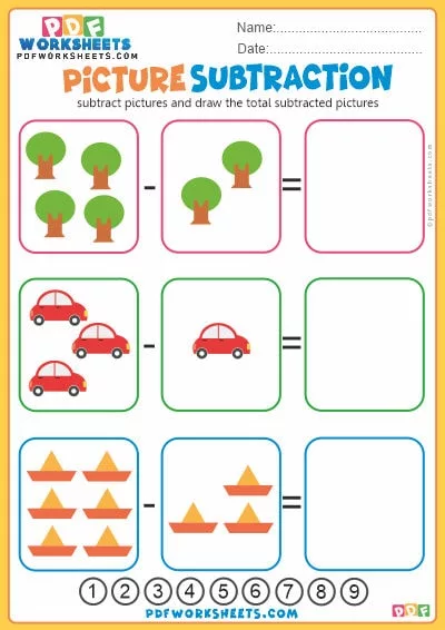 Picture Subtraction PDF Worksheet-1