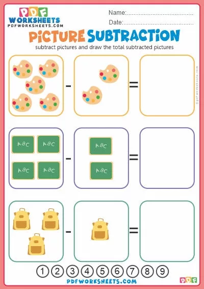 Picture Subtraction PDF Worksheet-2