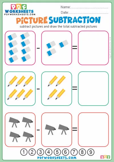 Picture Subtraction PDF Worksheet-6