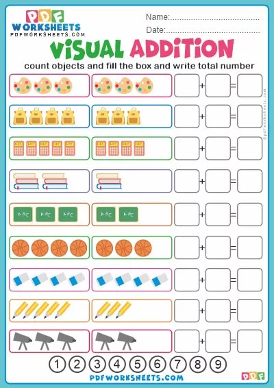 Visual Addition PDF Worksheet-01