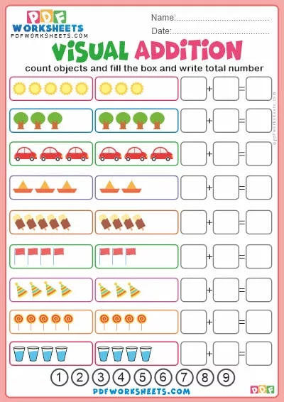 Visual Addition PDF Worksheet-03