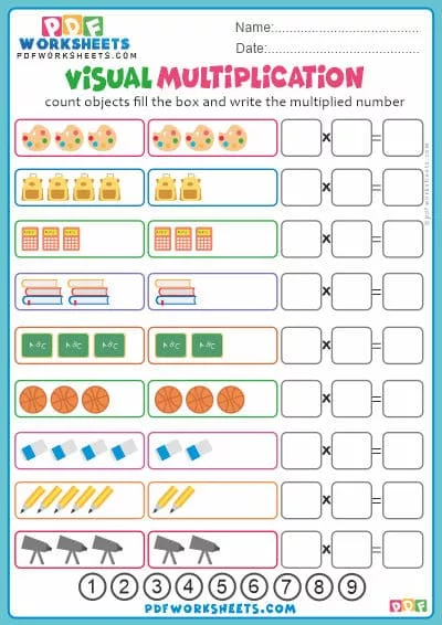 Visual Multiplication PDF Worksheets [FREE DOWNLOAD]