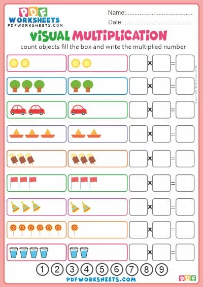 Visual Multiplication PDF Worksheets [FREE DOWNLOAD]