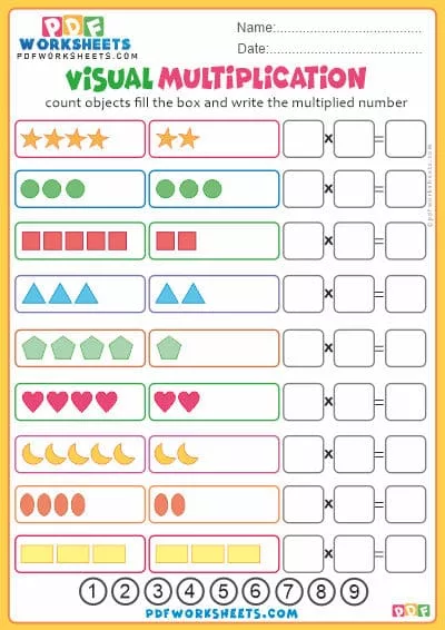 Visual Multiplication PDF Worksheet-4