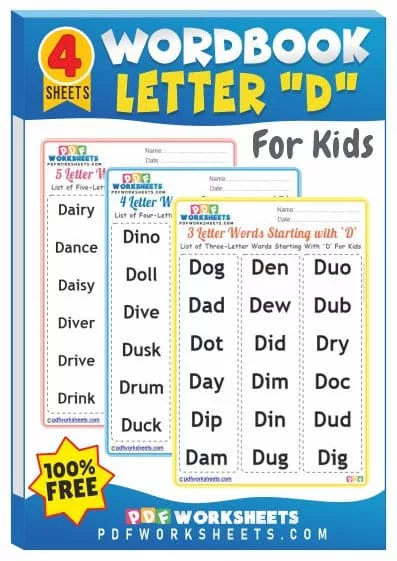 Words Starting With Letter 'D' PDF Worksheets
